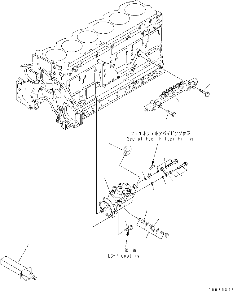 Engines Komatsu / SA6D125E-3C-7T S/N 310001-UP(sa6d12qc) / FUEL SUPPLY PUMP AND COMMON RAIL (CHINA TRIMMING SPEC.)(#320580-)(030390 : A4010-A3Z3)
