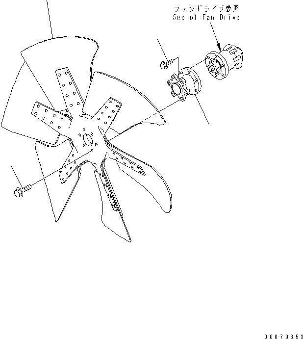 Engines Komatsu / SA6D125E-3C-7T S/N 310001-UP(sa6d12qc) / COOLING FAN (CHINA TRIMMING SPEC.)(#320580-)(030540 : A5030-A3K4)