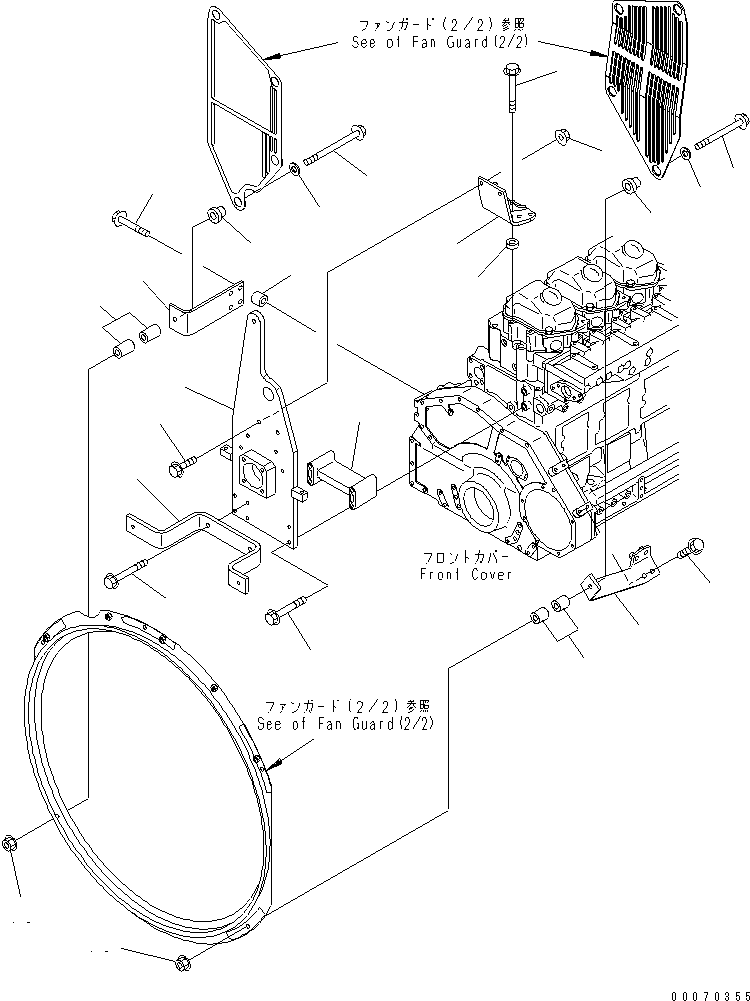 Engines Komatsu / SA6D125E-3C-7T S/N 310001-UP(sa6d12qc) / FAN GUARD (1/2) (CHINA TRIMMING SPEC.)(#320580-)(030570 : A5060-B3K3)