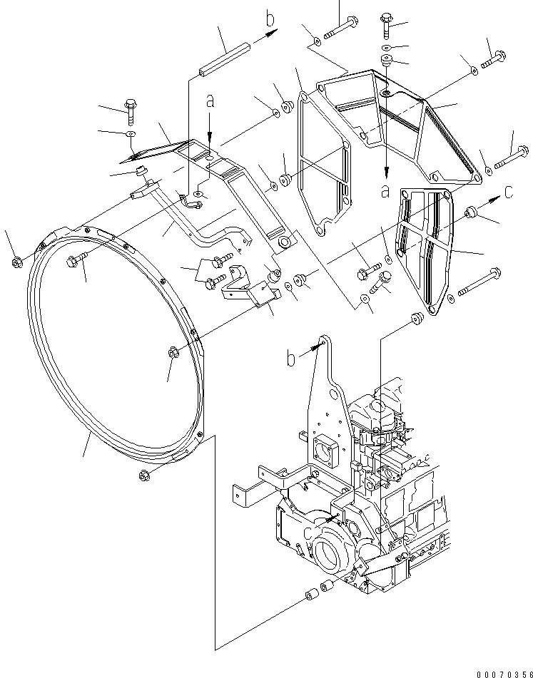 Engines Komatsu / SA6D125E-3C-7T S/N 310001-UP(sa6d12qc) / FAN GUARD (2/2) (CHINA TRIMMING SPEC.)(#320580-)(030580 : A5060-C3K3)