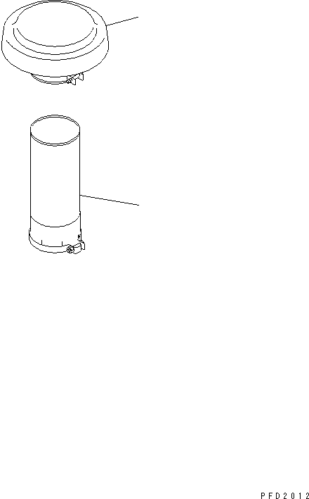 Komatsu parts book diagram for SA6D125E-2C-S7 S/N 60721-UP: AIR CLEANER CAP AND EXTENTION PIPE(#61589-80036)