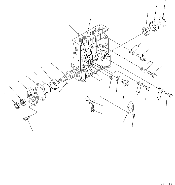 Komatsu parts book diagram for SA6D125E-2C-S7 S/N 60721-UP: FUEL INJECTION PUMP (PUMP) (1/2) (INNER PARTS)(#61589-70945)