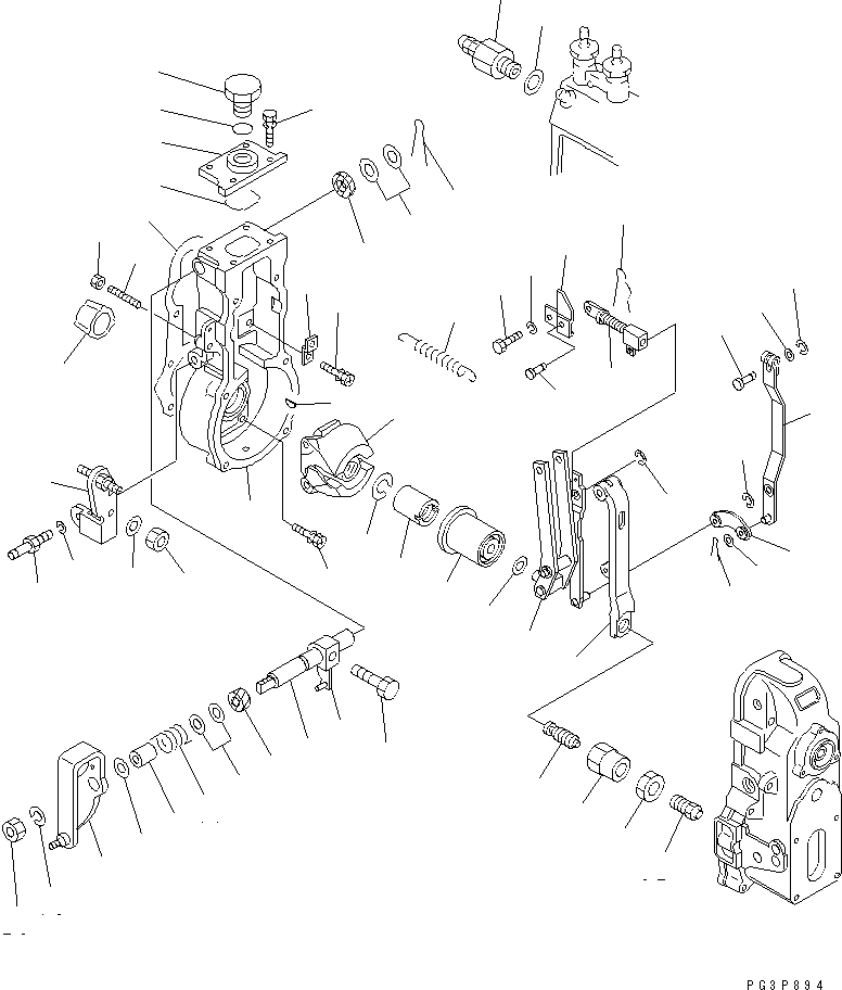 Komatsu parts book diagram for SA6D125E-2C-S7 S/N 60721-UP: FUEL INJECTION PUMP (GOVERNOR) (1/2) (INNER PARTS)(#61589-70945)