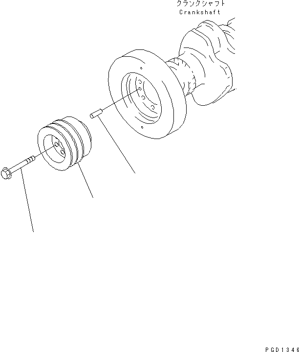 Engines Komatsu / SA6D140E-3H-7 S/N 110001-UP(sa6d142u) / CRANK PULLEY(030230 : A2370-A4E5)