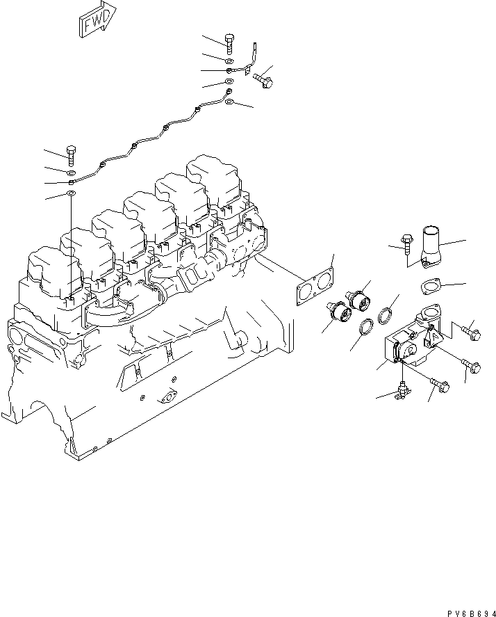 Engines Komatsu / SA6D140E-3H-7 S/N 110001-UP(sa6d142u) / THERMOSTAT AND AIR VENT(030474 : A5010-B4G2)