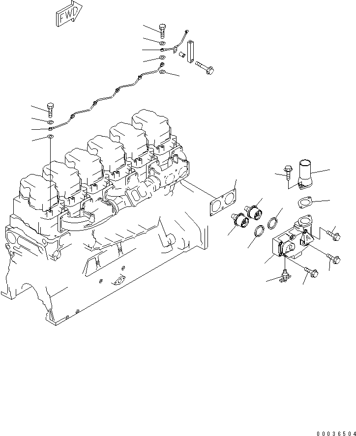 Engines Komatsu / SA6D140E-3H-7 S/N 110001-UP(sa6d142u) / THERMOSTAT AND AIR VENT (HIGH ALTITUDE SPEC.)(#113119-)(030476 : A5010-B4K6)