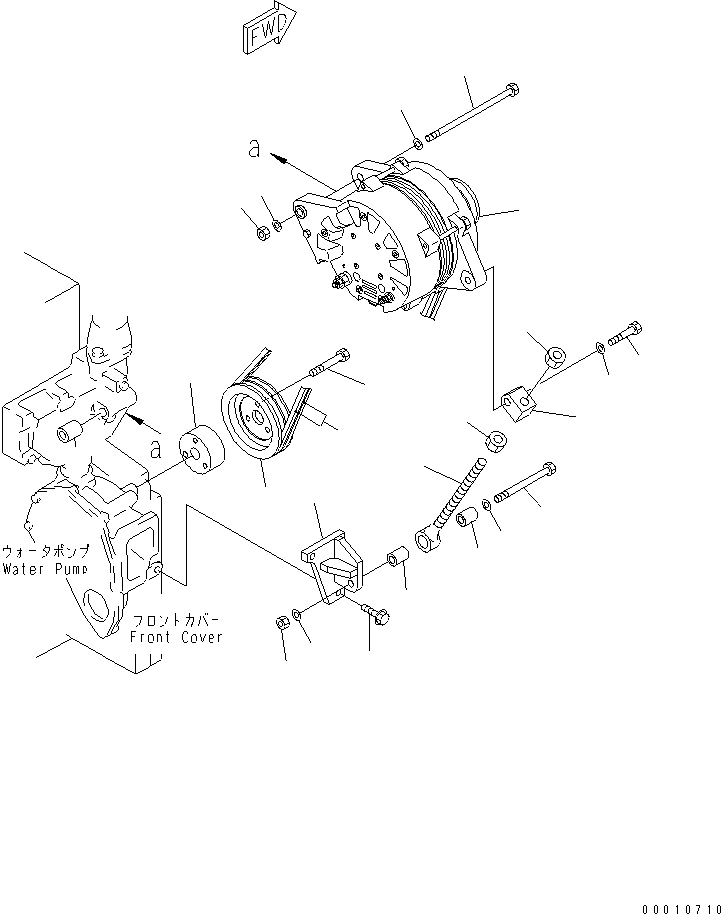 Engines Komatsu / SA6D140E-3H-7 S/N 110001-UP(sa6d142u) / ALTERNATOR MOUNTING (90A) (SANDY AND DUSTY SPEC.)(#112158-)(030580 : A6010-A4L3)