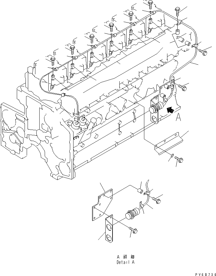 Engines Komatsu / SA6D140E-3H-7 S/N 110001-UP(sa6d142u) / WIRING (2/3) FUEL INJECTOR(030660 : A6810-B4E9)