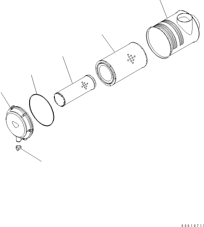 Engines Komatsu / SA6D140E-3H-7 S/N 110001-UP(sa6d142u) / AIR CLEANER (FOR PC600 ?650-7)(#112158-)(030730 : B9999-A4U8)