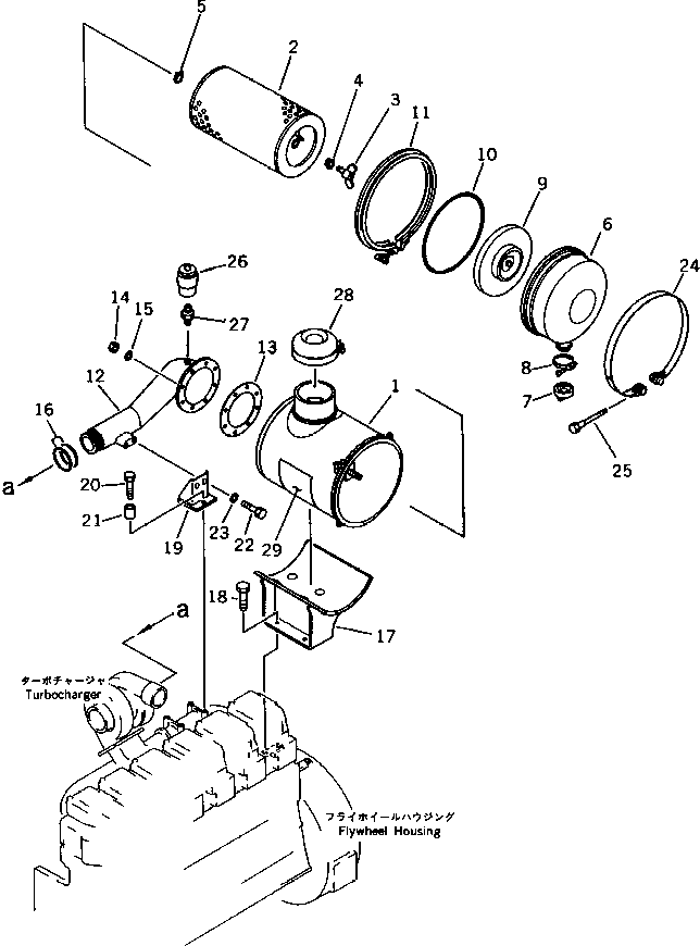 Engines Komatsu / SA6D140-A-1T S/N 12599-UP(sa6d146r) / AIR CLEANER (EG400BS FOR JAPAN)(030050 : 0143)