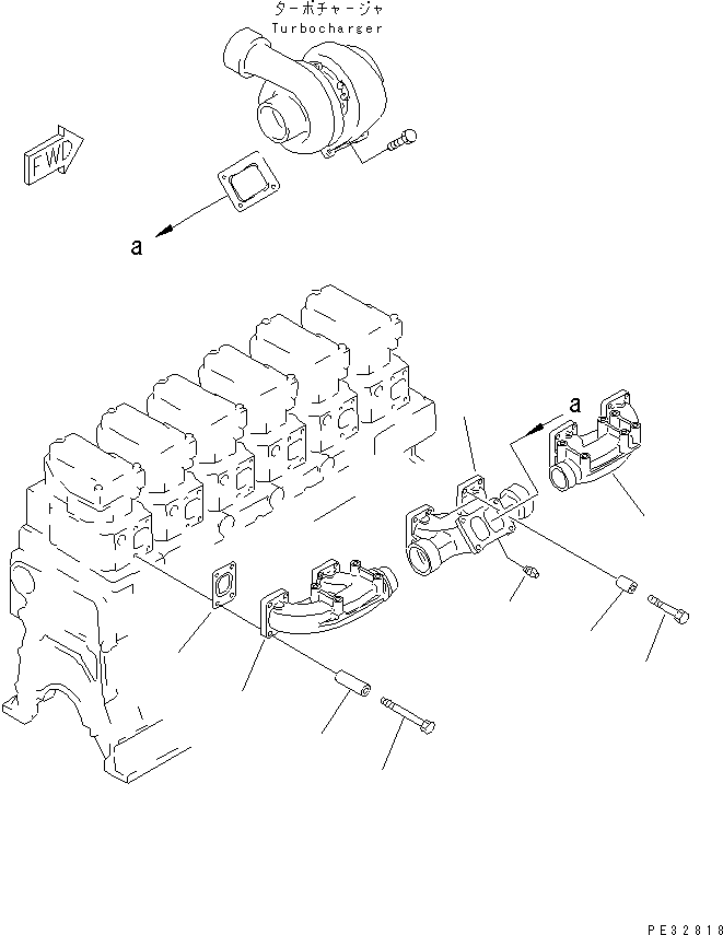 Engines Komatsu / SA6D140-1HH S/N 17739-UP(sa6d147r) / EXHAUST MANIFOLD(#20660-)(030060 : A1510-A4A2B)