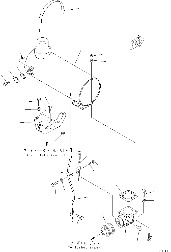 Engines Komatsu / SA6D140-1HH S/N 17739-UP(sa6d147r) / MUFFLER(030100 : A1610-A4D2)