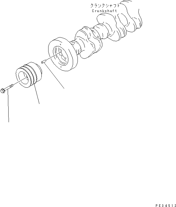 Engines Komatsu / SA6D140-1HH S/N 17739-UP(sa6d147r) / CRANK PULLEY (WITH HARDENING PULLEY)(#21744-)(030240 : A2370-A4C4)