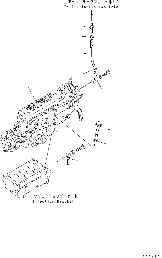 Engines Komatsu / SA6D140-1HH S/N 17739-UP(sa6d147r) / FUEL INJECTION PUMP MOUNTING(#21744-)(030320 : A4010-A4E7)