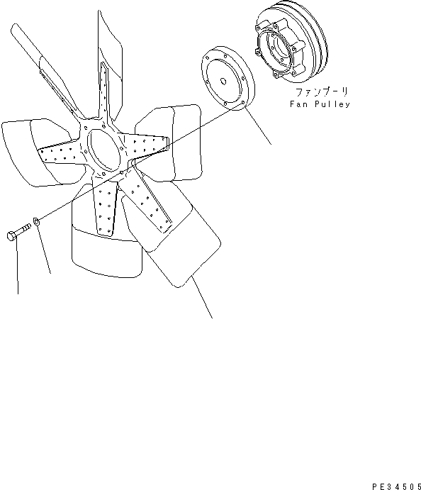 Engines Komatsu / SA6D140-1HH S/N 17739-UP(sa6d147r) / COOLING FAN(#21744-)(030430 : A5030-A4C4)