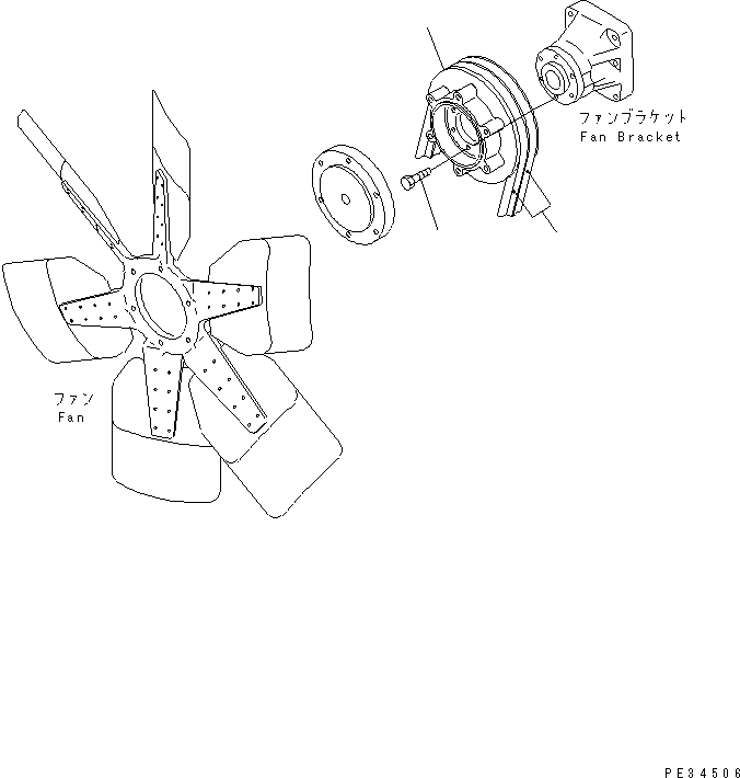 Engines Komatsu / SA6D140-1HH S/N 17739-UP(sa6d147r) / FAN PULLEY (WITH HARDENING PULLEY)(#21744-)(030440 : A5050-A4B7)