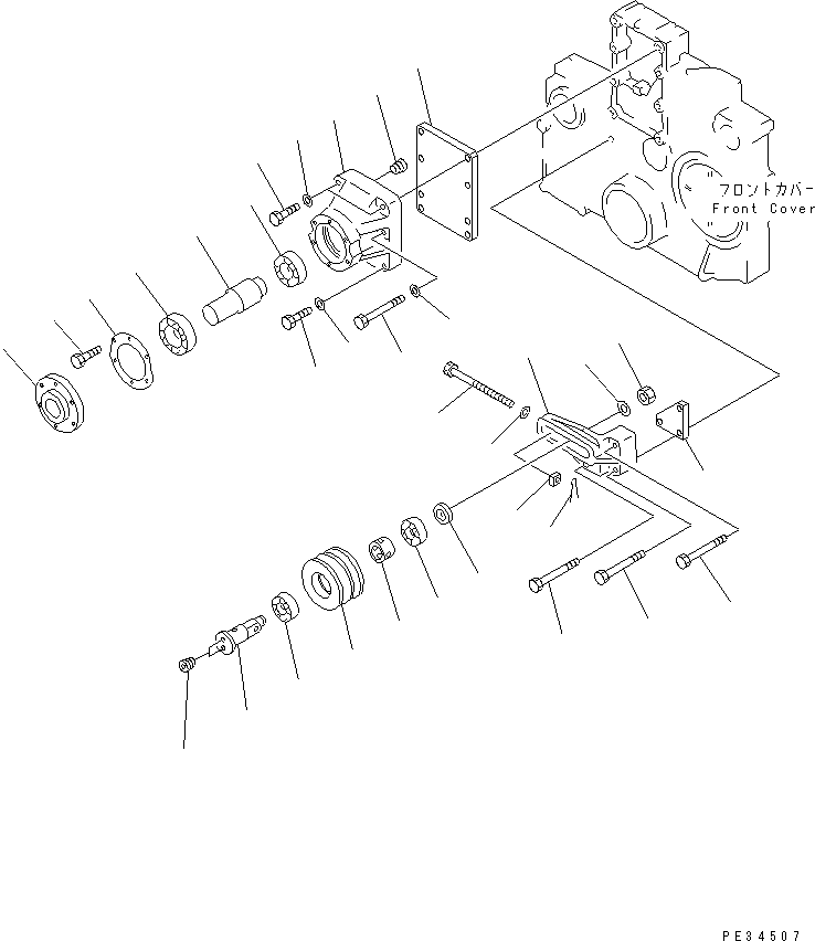 Engines Komatsu / SA6D140-1HH S/N 17739-UP(sa6d147r) / FAN DRIVE(#21744-)(030450 : A5060-A4B7)