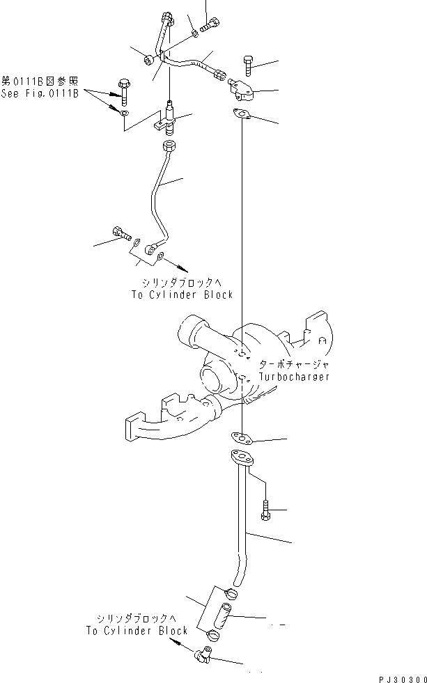Engines Komatsu / SA6D140-1C S/N 10420-UP(sa6d14cr) / TURBOCHARGER LUBRICATING OIL PIPING(#17628-)(090050 : 0325A)