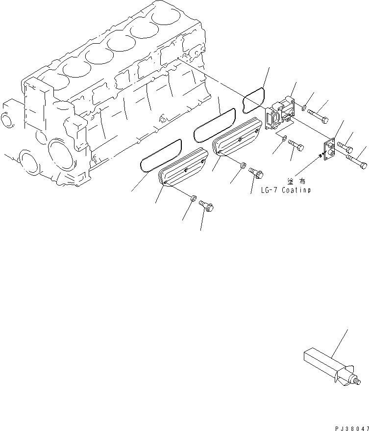 Komatsu parts book diagram for SA6D140-1EE S/N 17739-UP: CAMFOLLOWER COVER (WITH BY-PASS OIL FILTER)(#17739-18623)