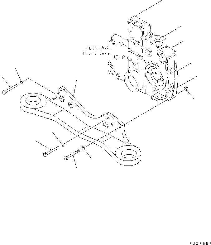 Komatsu parts book diagram for SA6D140-1EE S/N 17739-UP: ENGINE MOUNTING