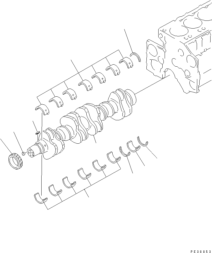 Komatsu parts book diagram for SA6D140-1EE S/N 17739-UP: CRANKSHAFT