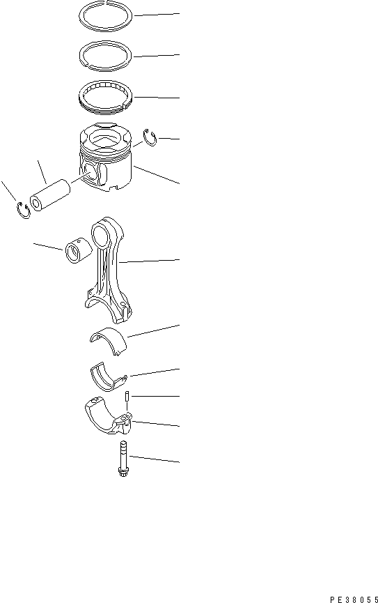 Komatsu parts book diagram for SA6D140-1EE S/N 17739-UP: PISTON