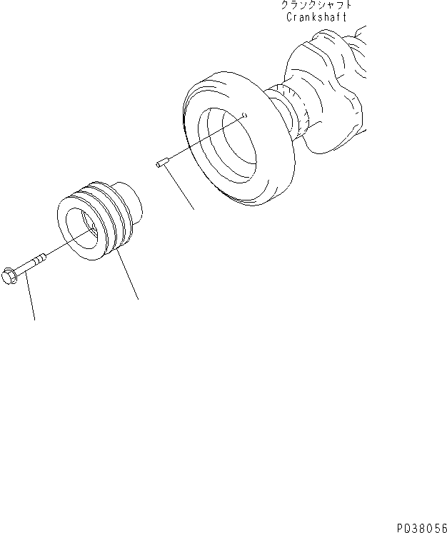 Komatsu parts book diagram for SA6D140-1EE S/N 17739-UP: CRANK PULLEY(#17739-18510)