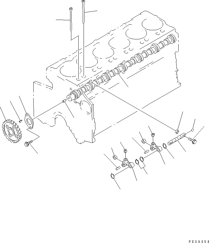 Komatsu parts book diagram for SA6D140-1EE S/N 17739-UP: CAMSHAFT AND CAMFOLLOWER(#19930-)