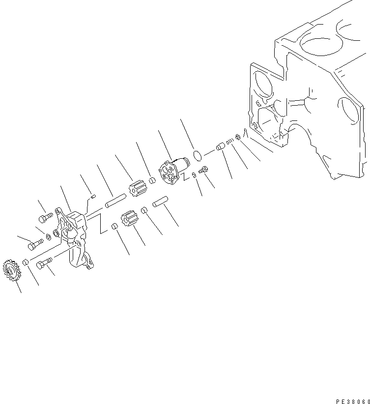 Komatsu parts book diagram for SA6D140-1EE S/N 17739-UP: OIL PUMP