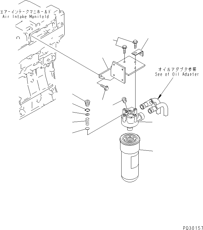 Komatsu parts book diagram for SA6D140-1EE S/N 17739-UP: OIL FILTER(#17739-18623)
