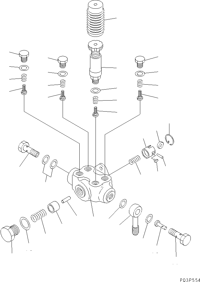 Komatsu parts book diagram for SA6D140-1EE S/N 17739-UP: FUEL INJECTION PUMP (FEED PUMP) (INNER PARTS)
