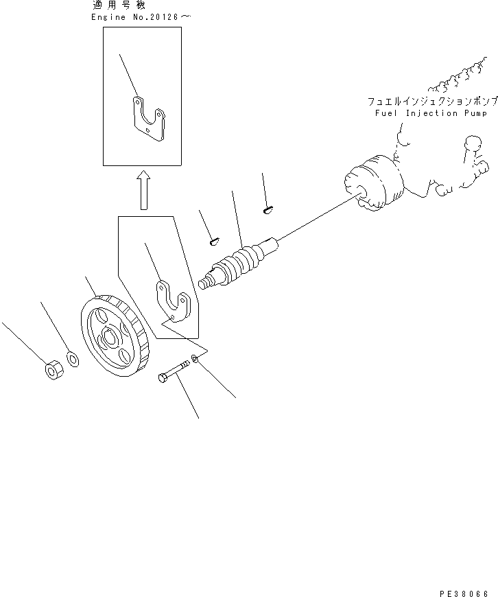 Komatsu parts book diagram for SA6D140-1EE S/N 17739-UP: FUEL INJECTION PUMP DRIVE
