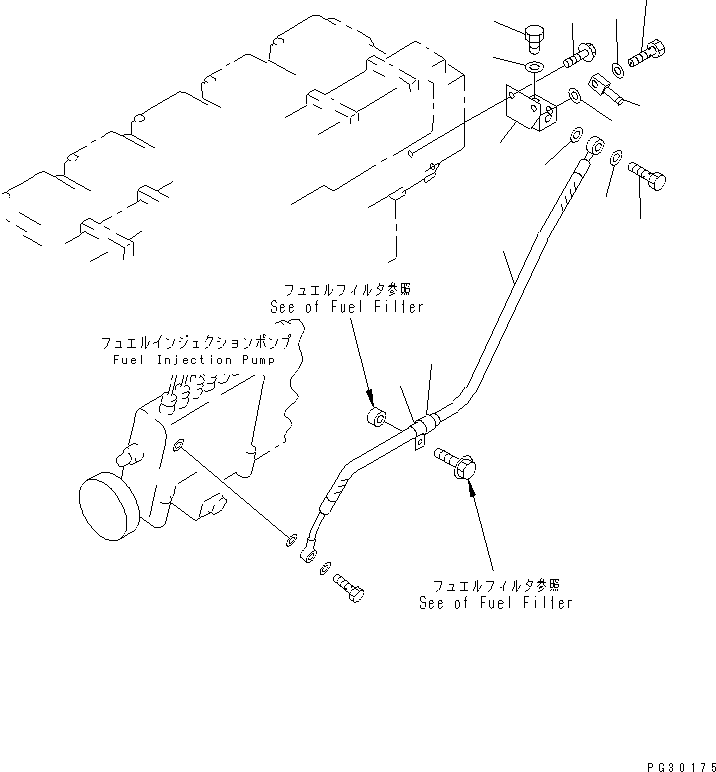 Komatsu parts book diagram for SA6D140-1EE S/N 17739-UP: FUEL RETURN(#19930-)