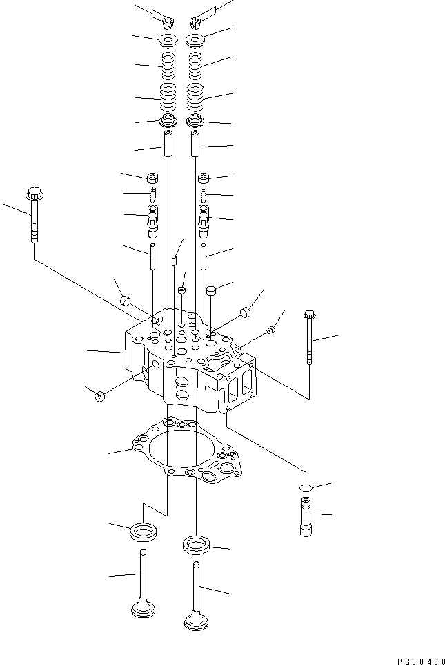 Komatsu parts book diagram for SA6D140-1E S/N 10428-UP: CYLINDER HEAD(#10428-11847)