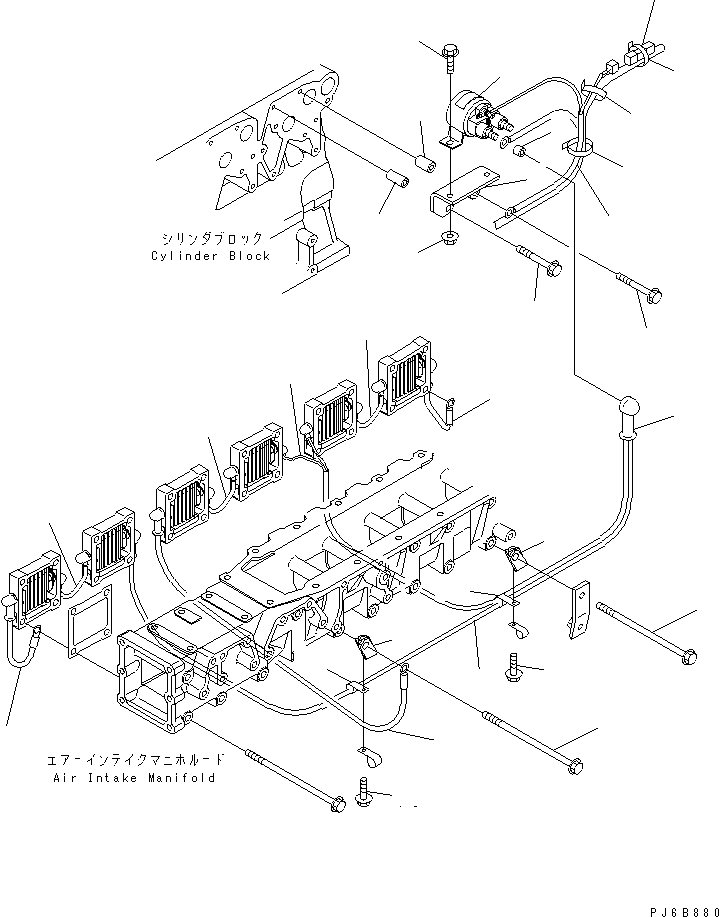 Komatsu parts book diagram for SA6D140E-3C-7 S/N 110001-UP: WIRING (1/3) SWITCH AND HEATER