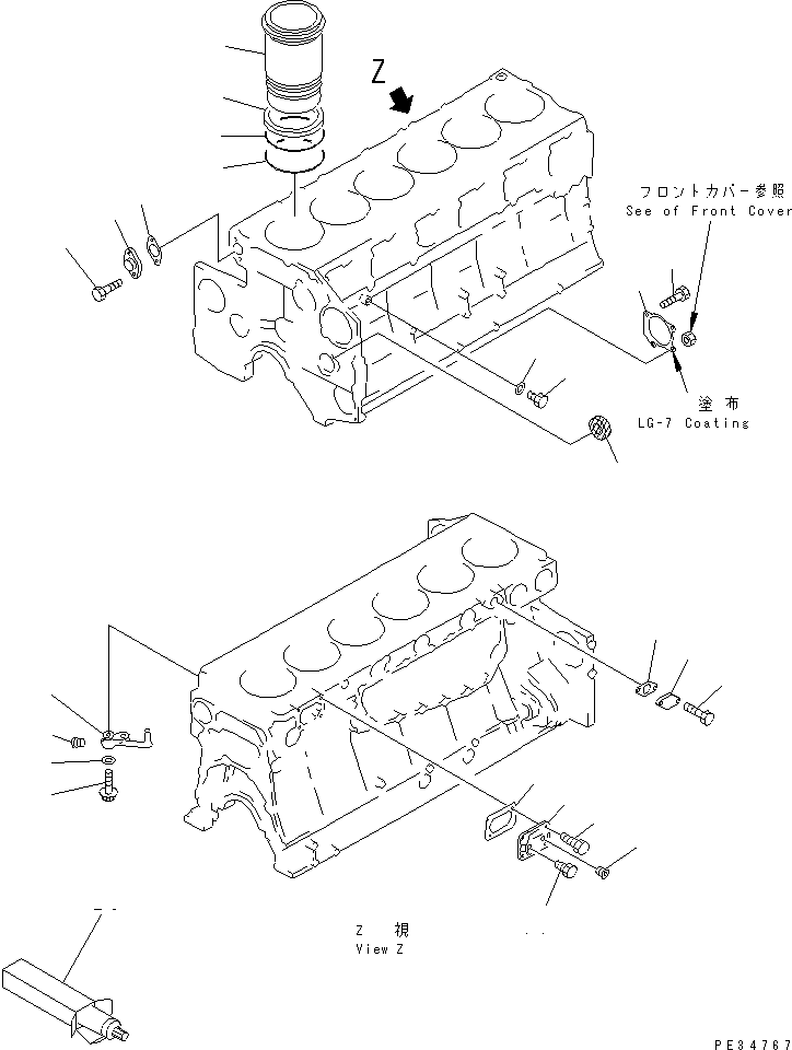 Engines Komatsu / SA6D140E-2A-7 S/N 22537-UP(sa6d14tc) / CYLINDER BLOCK (2/2)(#22537-25748)(030310 : A2010-B4E6)