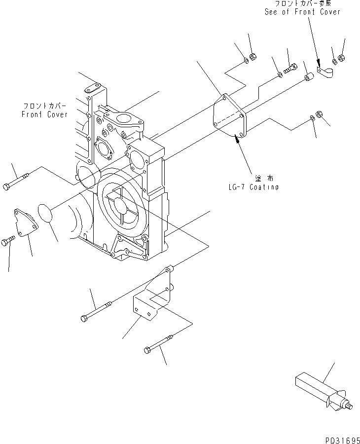 Engines Komatsu / SA6D140E-2A-7 S/N 22537-UP(sa6d14tc) / FRONT POWER TAKE OFF (1/2) (WITHOUT FRONT POWER TAKE OFF) (FOR SCRAPER)(030700 : A2610-A4B7)