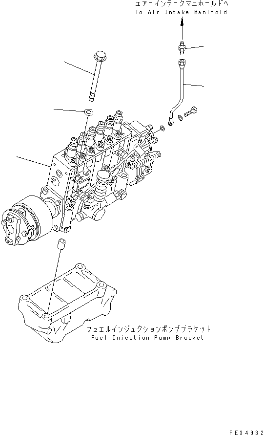 Engines Komatsu / SA6D140E-2A-7 S/N 22537-UP(sa6d14tc) / FUEL INJECTION PUMP MOUNTING (HIGH ALTITUDE SPEC.)(#23399-)(030810 : A4010-A4G9)