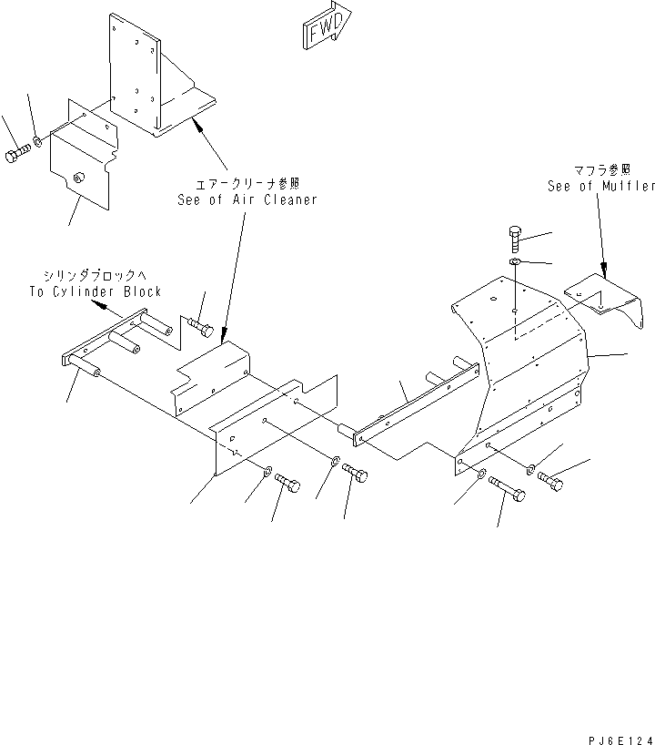 Komatsu parts book diagram for SA6D140E-2B-7 S/N 22537-UP: HEAT SHIELD(#29686-)