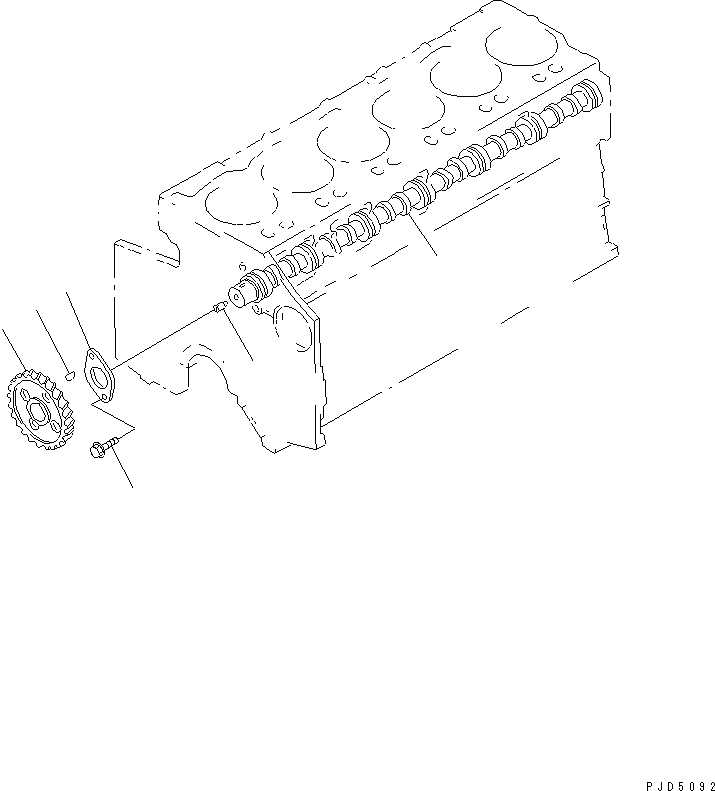Komatsu parts book diagram for SA6D140E-2B-7 S/N 22537-UP: CAMSHAFT(#26075-)