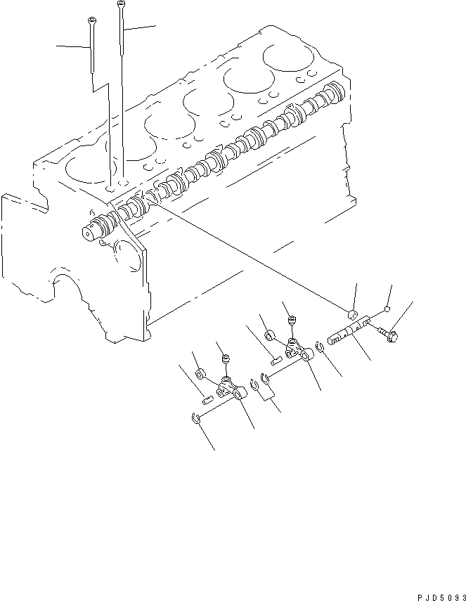 Komatsu parts book diagram for SA6D140E-2B-7 S/N 22537-UP: CAMFOLLOWER(#26075-)