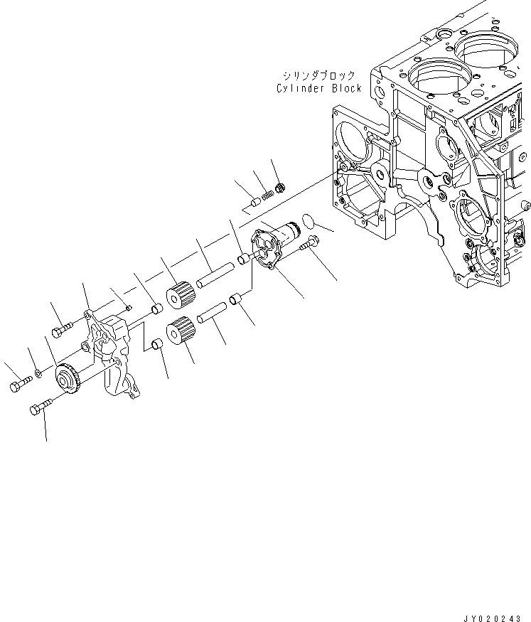 Komatsu parts book diagram for SA6D140E-2B-7 S/N 22537-UP: OIL PUMP(#36494-)