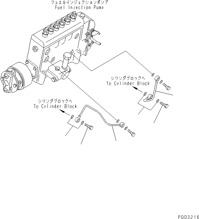 Komatsu parts book diagram for SA6D140E-2B-7 S/N 22537-UP: FUEL INJECTION PUMP LUBRICATOR