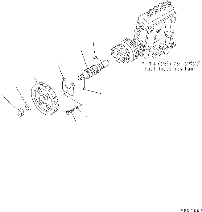 Komatsu parts book diagram for SA6D140E-2B-7 S/N 22537-UP: FUEL INJECTION PUMP DRIVE(#22653-)