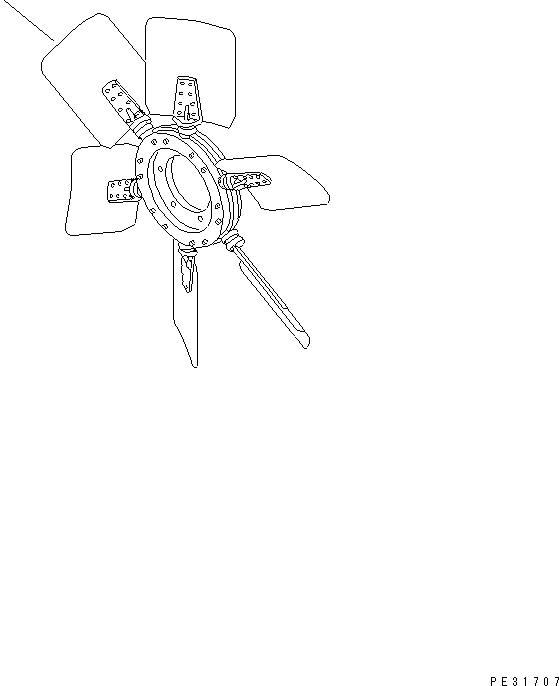Komatsu parts book diagram for SA6D140E-2B-7 S/N 22537-UP: COOLING FAN (REVERSIBLE TYPE)(#25749-29347)