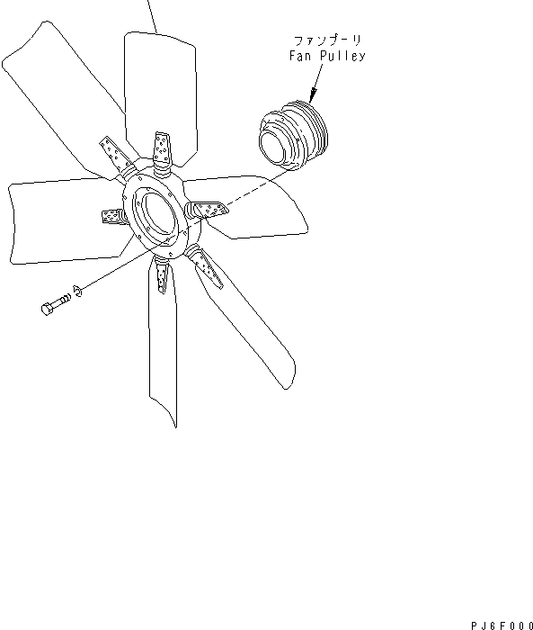 Komatsu parts book diagram for SA6D140E-2B-7 S/N 22537-UP: COOLING FAN (REVERSIBLE TYPE)(#29348-)