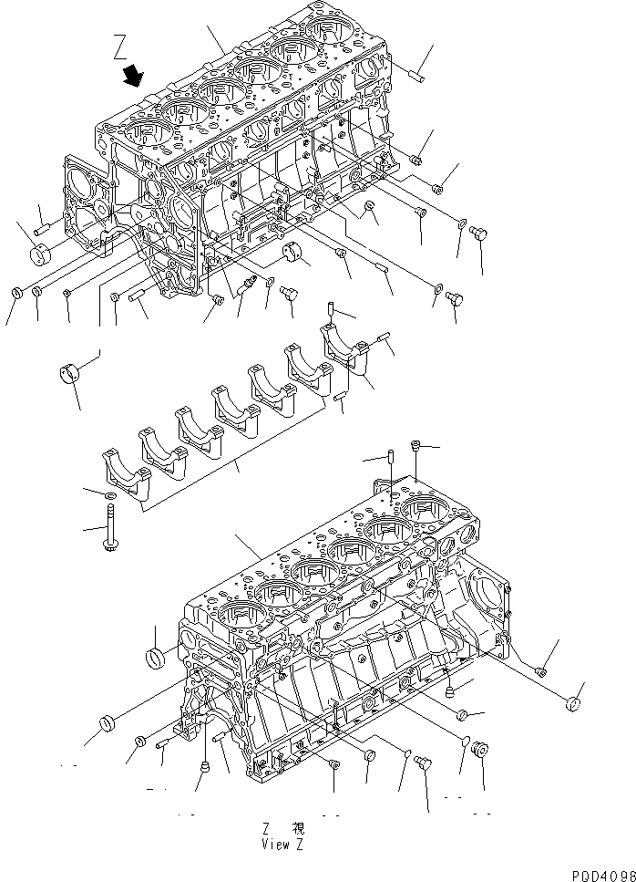 Engines Komatsu / SA6D140-2C-G S/N 22537-UP(sa6d14yc) / CYLINDER BLOCK (1/2)(#25748-25748)(030280 : A2010-A4H5)