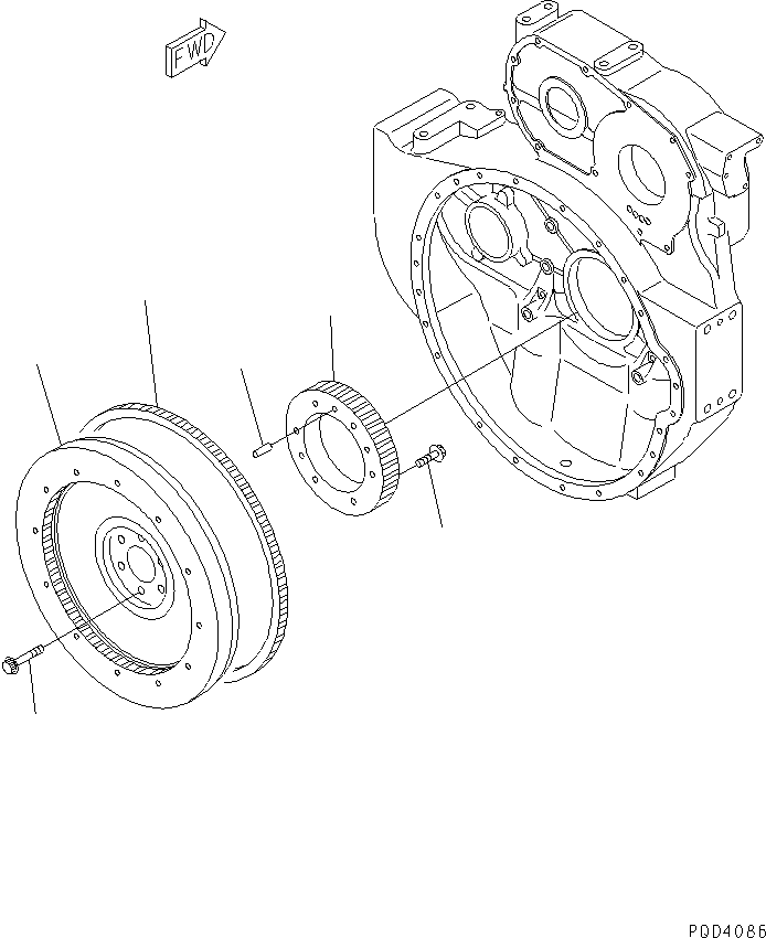 Engines Komatsu / SA6D140-2C-G S/N 22537-UP(sa6d14yc) / FLYWHEEL(#25748-)(030620 : A2230-A4C4)