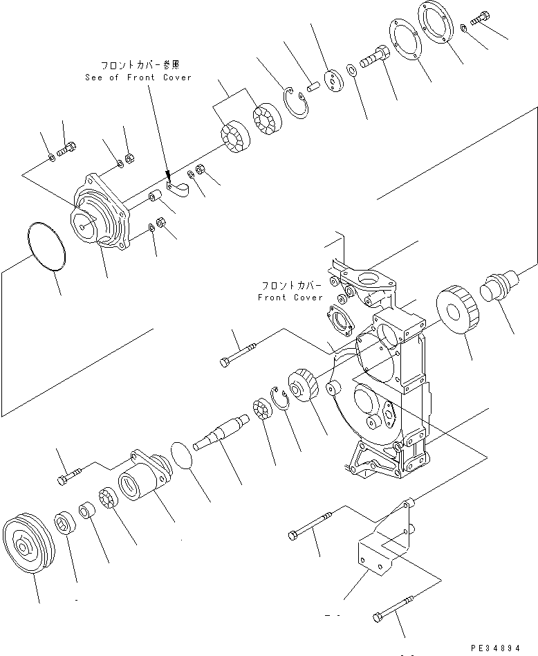 Engines Komatsu / SA6D140-2C-G S/N 22537-UP(sa6d14yc) / FRONT POWER TAKE OFF(030730 : A2610-A4B5)