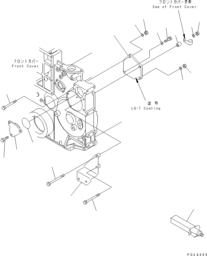 Engines Komatsu / SA6D140-2C-G S/N 22537-UP(sa6d14yc) / FRONT POWER TAKE OFF (WITHOUT FRONT POWER TAKE OFF)(#29875-)(030740 : A2610-A4B6Z)